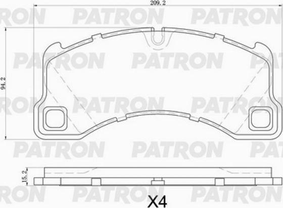 Patron PBP1560 - Kit pastiglie freno, Freno a disco autozon.pro