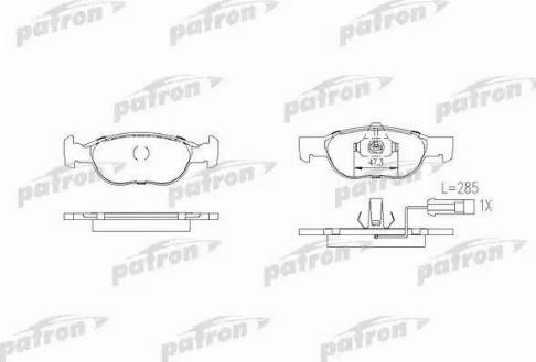 Patron PBP1160 - Kit pastiglie freno, Freno a disco autozon.pro