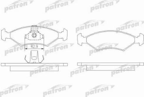 Patron PBP1081 - Kit pastiglie freno, Freno a disco autozon.pro