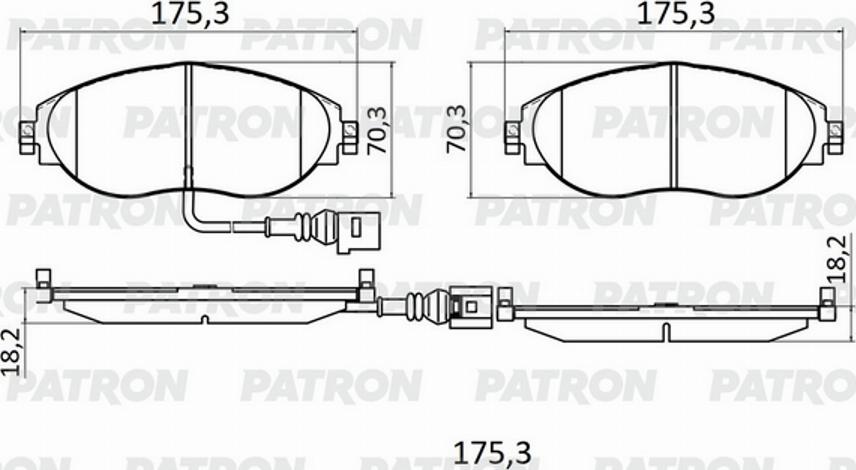 Patron PBP130 - Kit pastiglie freno, Freno a disco autozon.pro