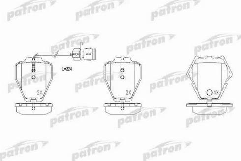 Patron PBP1710 - Kit pastiglie freno, Freno a disco autozon.pro