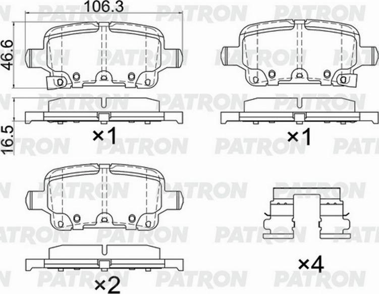 Patron PBP290 - Kit pastiglie freno, Freno a disco autozon.pro