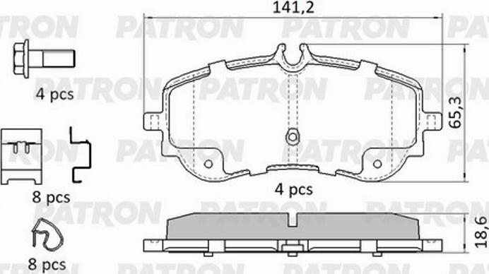 Patron PBP244 - Kit pastiglie freno, Freno a disco autozon.pro