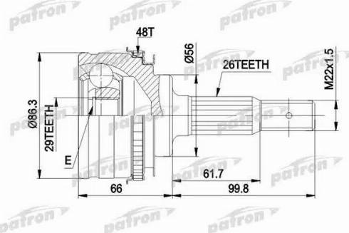 Patron PCV9012 - Kit giunti, Semiasse autozon.pro