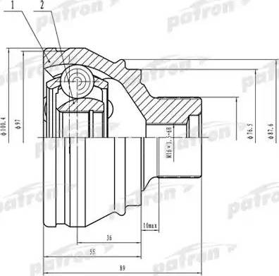 Patron PCV4958 - Kit giunti, Semiasse autozon.pro