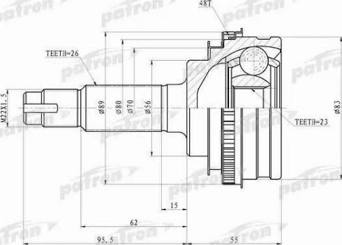 Patron PCV4006 - Kit giunti, Semiasse autozon.pro