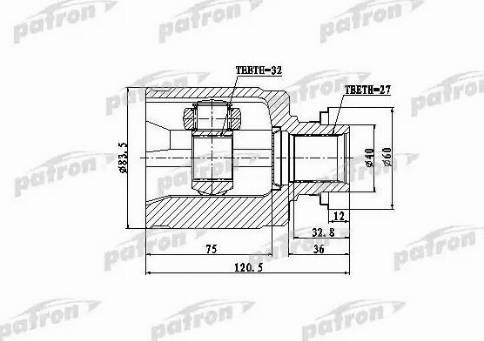 Patron PCV4013 - Kit giunti, Semiasse autozon.pro