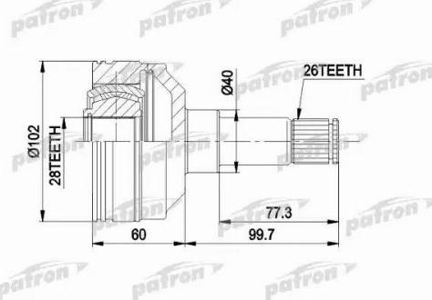 Patron PCV4012 - Kit giunti, Semiasse autozon.pro