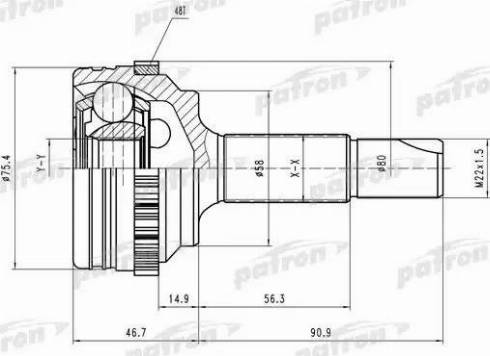 Patron PCV1460 - Kit giunti, Semiasse autozon.pro