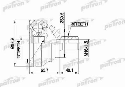 Patron PCV1463 - Kit giunti, Semiasse autozon.pro