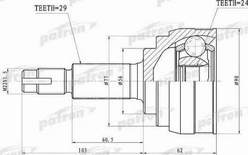 Patron PCV1416 - Kit giunti, Semiasse autozon.pro