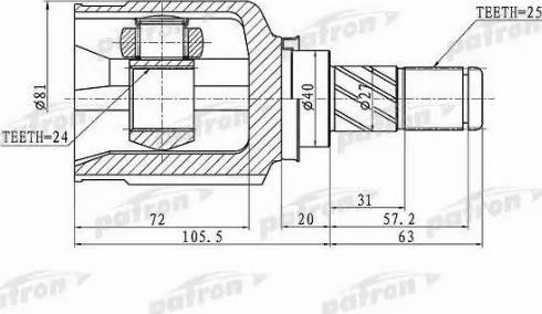 Patron PCV1411 - Kit giunti, Semiasse autozon.pro