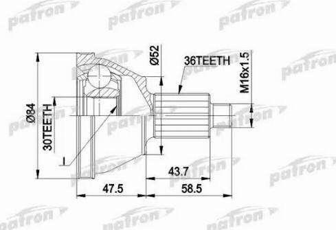 Patron PCV1413 - Kit giunti, Semiasse autozon.pro