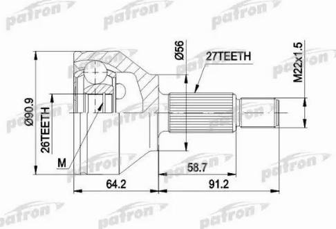 Patron PCV1417 - Kit giunti, Semiasse autozon.pro