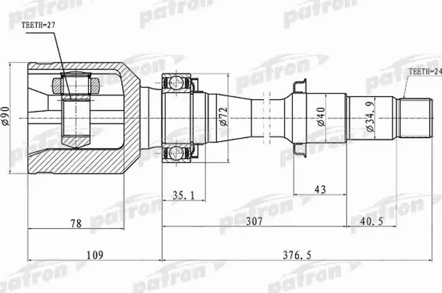 Patron PCV1430 - Kit giunti, Semiasse autozon.pro