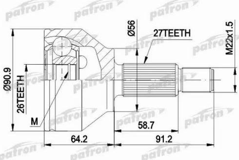 Patron PCV1549 - Kit giunti, Semiasse autozon.pro