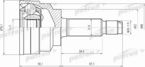 Patron PCV1548 - Kit giunti, Semiasse autozon.pro