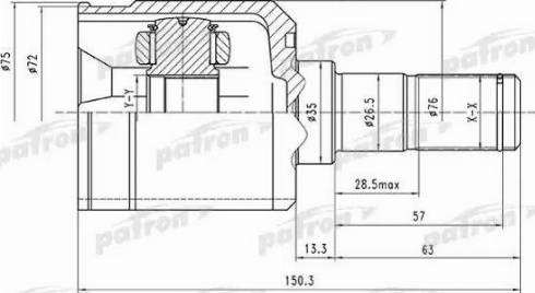 Patron PCV1516 - Kit giunti, Semiasse autozon.pro