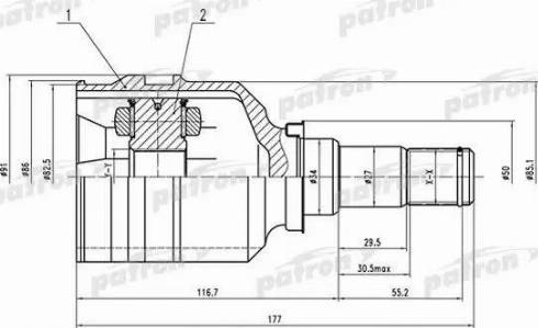 Patron PCV1575 - Kit giunti, Semiasse autozon.pro