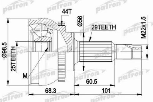 Patron PCV1600 - Kit giunti, Semiasse autozon.pro