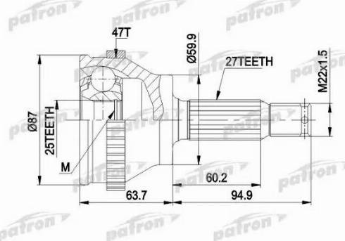 Patron PCV1617AL - Kit giunti, Semiasse autozon.pro