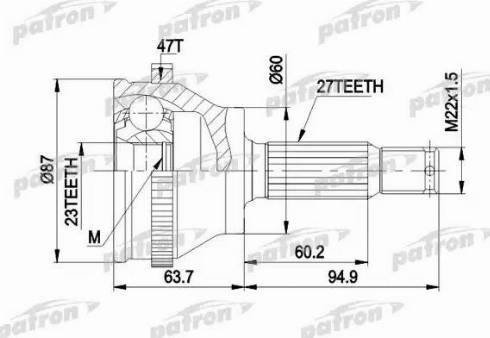 Patron PCV1617AR - Kit giunti, Semiasse autozon.pro