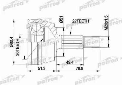 Patron PCV1096 - Kit giunti, Semiasse autozon.pro