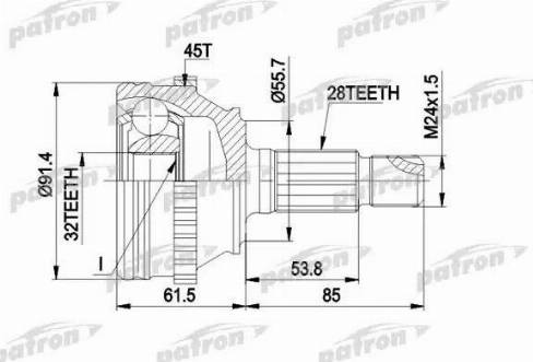 Patron PCV1090 - Kit giunti, Semiasse autozon.pro