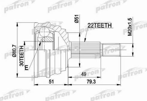 Patron PCV1049 - Kit giunti, Semiasse autozon.pro