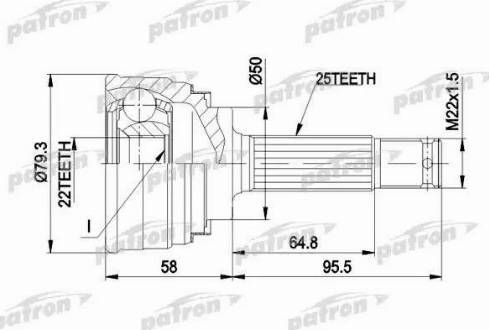 Patron PCV1047 - Kit giunti, Semiasse autozon.pro