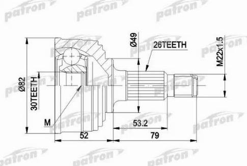 Patron PCV1054 - Kit giunti, Semiasse autozon.pro