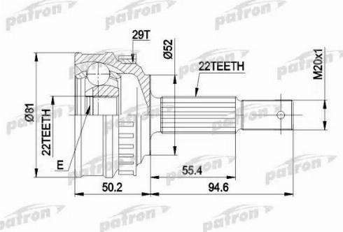 Patron PCV1056 - Kit giunti, Semiasse autozon.pro