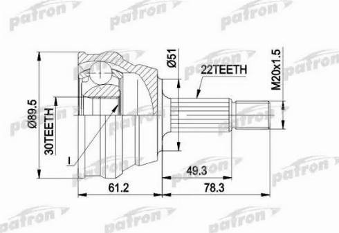 Patron PCV1050 - Kit giunti, Semiasse autozon.pro