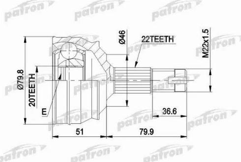 Patron PCV1013 - Kit giunti, Semiasse autozon.pro