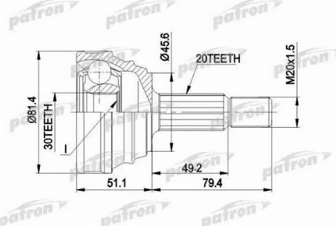 Patron PCV1034 - Kit giunti, Semiasse autozon.pro