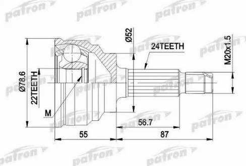 Patron PCV1024 - Kit giunti, Semiasse autozon.pro