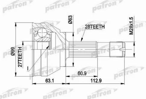 Patron PCV1020 - Kit giunti, Semiasse autozon.pro