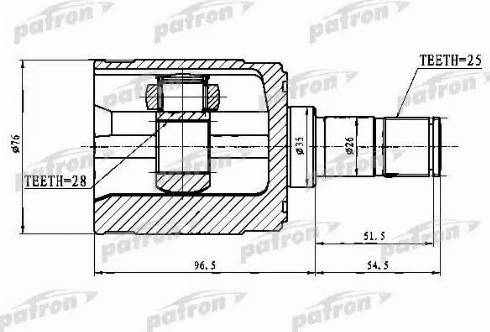 Patron PCV1023 - Kit giunti, Semiasse autozon.pro