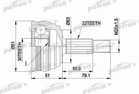 Patron PCV1190 - Kit giunti, Semiasse autozon.pro