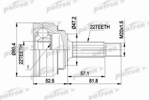 Patron PCV1158 - Kit giunti, Semiasse autozon.pro