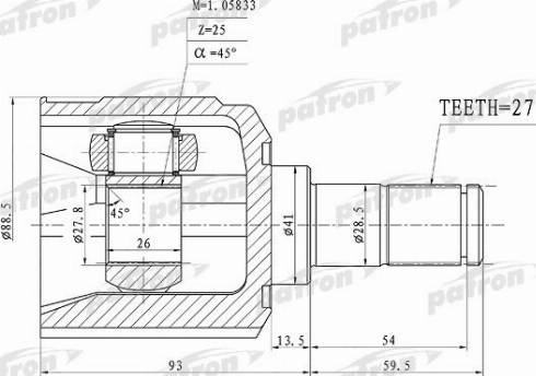 Patron PCV1160 - Kit giunti, Semiasse autozon.pro