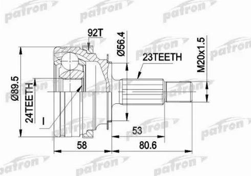 Patron PCV1108 - Kit giunti, Semiasse autozon.pro