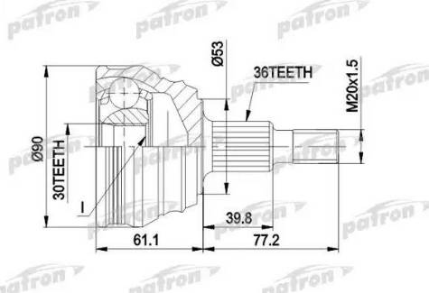 Patron PCV1189 - Kit giunti, Semiasse autozon.pro