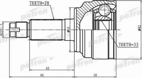 Patron PCV1185 - Kit giunti, Semiasse autozon.pro