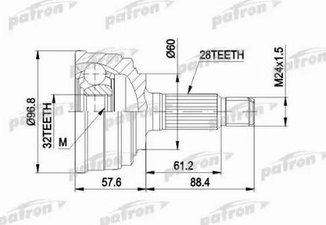 Patron PCV1131 - Kit giunti, Semiasse autozon.pro