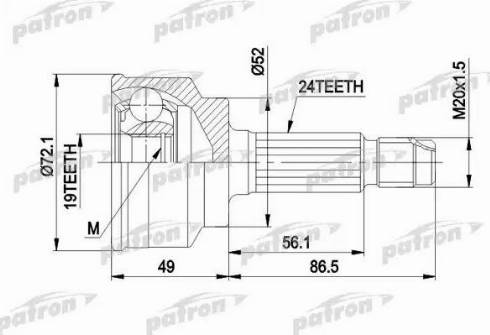 Patron PCV1171 - Kit giunti, Semiasse autozon.pro