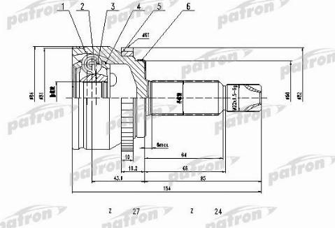 Patron PCV1808 - Kit giunti, Semiasse autozon.pro