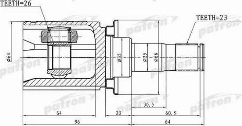 Patron PCV1397 - Kit giunti, Semiasse autozon.pro