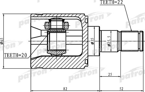 Patron PCV1356 - Kit giunti, Semiasse autozon.pro