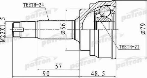 Patron PCV1307 - Kit giunti, Semiasse autozon.pro